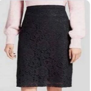 Who What Wear black‎ Lace pencil skirt nice silhouette Sz 4